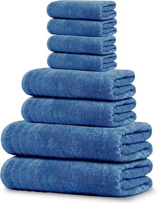 Amazon.com: Tens Towels Juego de 8 toallas, 2 toallas extra grandes, 2 manos, 4 toallas pequeñas, 100% algodón, peso más ligero, más rápido de secar,