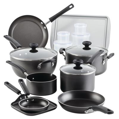 Farberware 20 Piece Nonstick Cookware Set, Easy Clean Aluminum Pots and Pans, Gray - Walmart.com