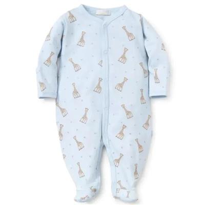 Kissy Kissy - Sophie La Girafe Print Footie, Light Blue