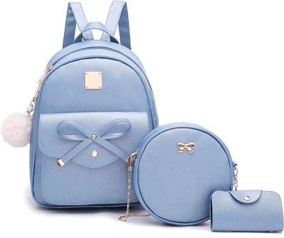 Amazon.com: I IHAYNER Girls Bowknot 3-Pieces Fahsion Leather Backpack Backpack Purse for Women Rucksack for Ladies Shoulder Bag Pink : Clothing, Shoes