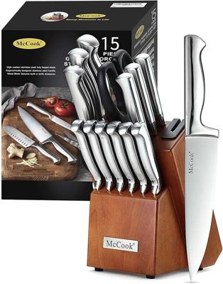 Amazon.com: McCook® Knife Sets,German Stainless Steel Knife Block Sets with Built-in Sharpener: Home & Kitchen