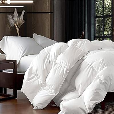 Amazon.com: Luxurious Queen Size Goose Down Fiber Waterfowl Feather Fiber Comforter (90x90), Fluffy, Ultra Soft, Breathable Comforter Duvet Insert, A