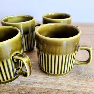 Set of 4 Vitral Czechoslovakia Olive Green Ceramic Tea Cups From 1960s. Retro Kitchen. - Etsy Canada