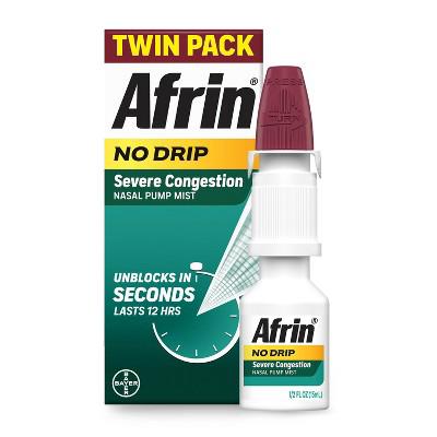 Afrin Nasal Spray No Drip Severe Congestion Relief - 2ct/1 fl oz : Target
