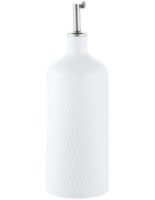 Maxwell & Williams White Basics Diamonds Oil Bottle With Stainless Steel Pourer 500ml Gift Boxed in White | MYER