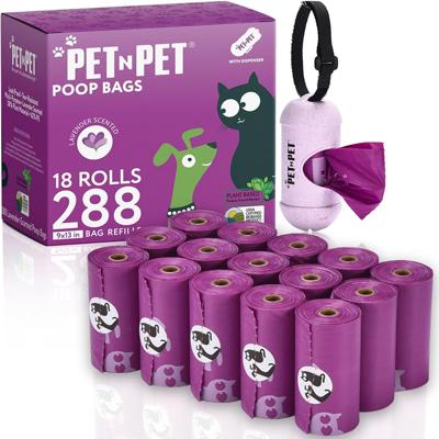 Amazon.com : PET N PET Poop Bags for Dogs, 288 Count Lavender Scented Dog Waste Bags with Leash Dispenser, USDA Certified 38% Plant Based & 62% PE Dog