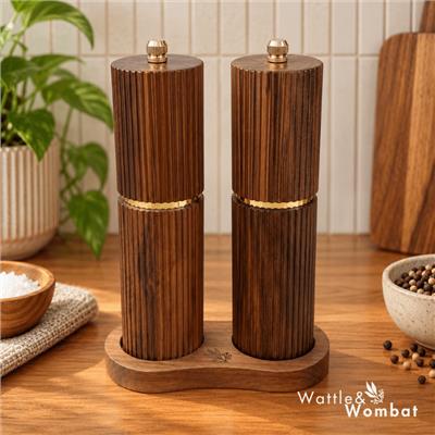 Fluted Salt & Pepper Mill Set | Non-Toxic Grinders – Wattle&Wombat