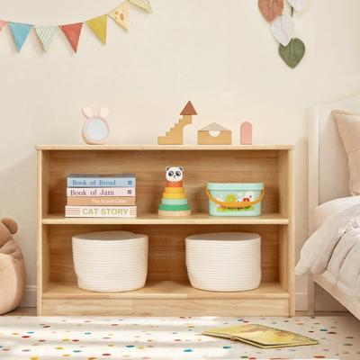 Latitude Run® Rubber Wood 2-tier Montessori Shelf And Toy Storage, 35.4 L & Reviews | Wayfair