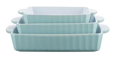 Vida by PADERNO Rectangular White/Blue Bake Set, 3-pc