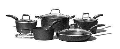 Starfrit The Rock Classic10pc Non-Stick Cookware Set, Durable Forged Aluminum, Oven Safe, PFOA Free, Easy to Clean, Black - Walmart.ca