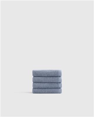 Turkish Ribbed Quick Dry Washcloth (Set of 4) in Silver