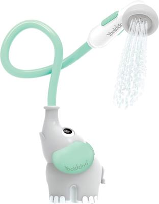Yookidoo Baby Bath Shower Head - Elephant Water Pump with Trunk Spout Rinser - Control Water Flow from 2 Trunk Knobs in Tub or Sink for Infants and Ne