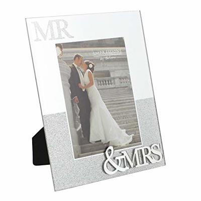 Juliana Mirror Frame with Glitter Mr & Mrs 5 x 7