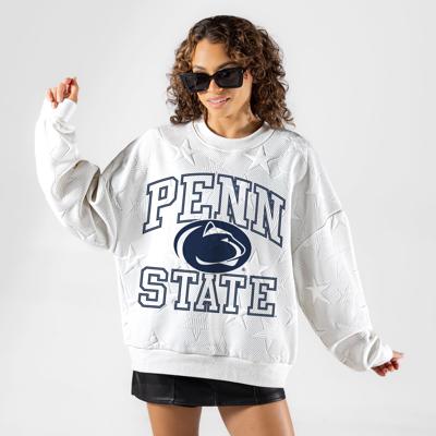 Womens Gameday Couture White Penn State Nittany Lions Big Play Energy Tonal Star Embossed Sweatshirt