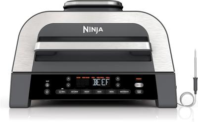 Amazon.com: Ninja DG551 Foodi Smart XL 6-in-1 Indoor Grill with Air Fry, Roast, Bake, Broil, & Dehydrate, Foodi Smart Thermometer, 2nd Generation, Bla