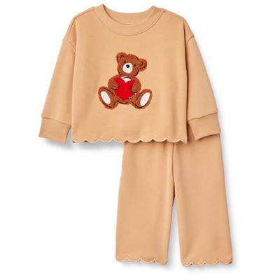 Amazon Essentials Toddler Girls French Terry Sweatshirt Pant and Top Set