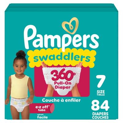 Pampers Diapers - Swaddlers 360° - Size 7, up to 100% Leakproof Comfy Dry Fit, EZ Off Tabs Designed for Easy Changes, Pull On Diaper - Walmart.ca