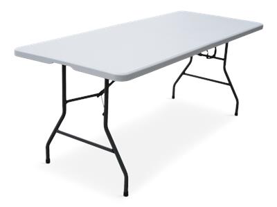 For Living 6-ft Portable Indoor/Outdoor Plastic & Metal Folding Table with Handle, White
