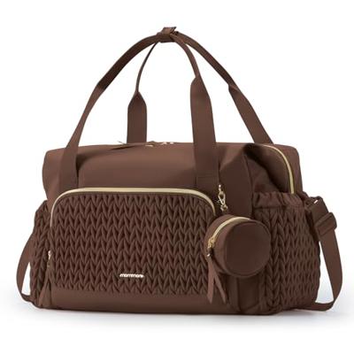 mommore Diaper Bag Tote, Large Capacity Travel Diaper bags, Hospital Bag for Labor Delivery, Baby Bag with Pacifier Case (Coffee)