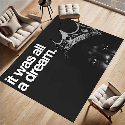 The Notorious Rug, Biggie Smalls Rug, It Was All A Dream, Famous Rug, Popular Rug, Salon Rug, Hip Hop Rug, Classic Rug, Young Rug, Skull Rug