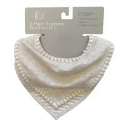 Bilbi Newborn Bandana Bib 2 Pack Melange Grey | Baby Bunting AU