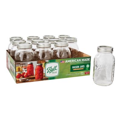 Free Shipping! Ball 32 oz Mason Jars Regular Mouth Quart Glass Canning Jars with Lids and Rings - Walmart.com