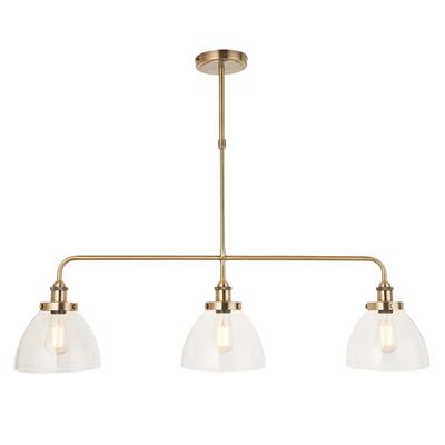 Harrington Antique Brass 3 Light Linear Pendant Light | MFI