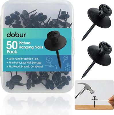 Amazon.com: 50 Pack Double Headed Picture Hanging Nails – Renter Friendly Push Pins with Hand Protector, Heavy Duty Wall Hooks for Drywall, Corkboard,