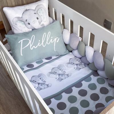 Cot Bedding - Sage Elephant Set 03 | SoftSpot