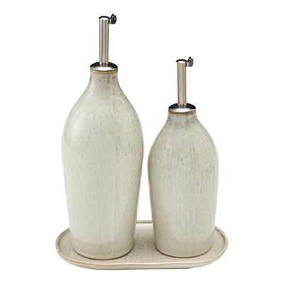 Linen Oil & Vinegar Set Birch - - Ecology Homewares