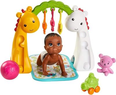 Amazon.com: Barbie Skipper Babysitters Inc. Crawling and Playtime Playset with Bobbling Baby Doll, Floor Gym and Toy Accessories : Toys & Games