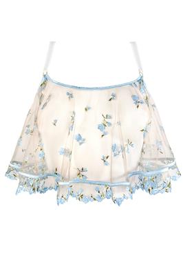 Charlotte Ciel Embroidered Babydoll | Luxury Blue Bridal Lingerie   Nightwear by Edge O’ Beyond UK | Designer Underwear   Gifts by Edge o Beyond, UK