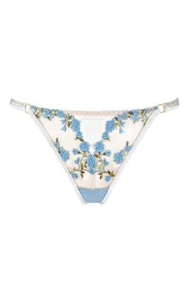 Charlotte Ciel Embroidered Brief | Luxury Blue Bridal Inspired Lingerie by Edge o’ Beyond, UK | Designer Underwear   Gifts by Edge o Beyond, UK