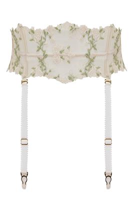 Edge o Beyond Charlotte Ivory Waspie | Bridal Luxury Lingerie - Floral Embroidery in White | Designer Underwear   Gifts by Edge o Beyond, UK
