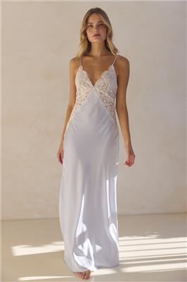 Eggshell Blue Long Lace Slip | Peyton Maxi Slip | homebodii® – Homebodii AU