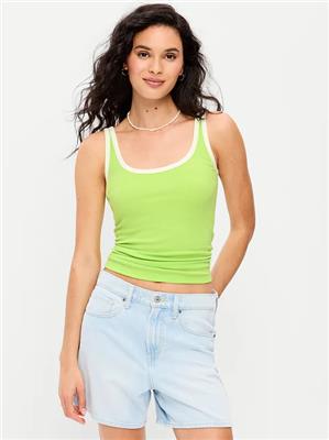 First-Layer Ribbed Scoop-Neck Tank Top | Old Navy