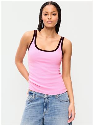 First-Layer Ribbed Scoop-Neck Tank Top | Old Navy