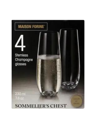 Checkers | Maison Forine Sommeliers Chest Lead-Free Crystal Stemless Flutes 230ml 4-Pack
