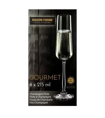 Checkers | Maison Forine Gourmet Lead-Free Crystal Flute Glasses 4-Pack