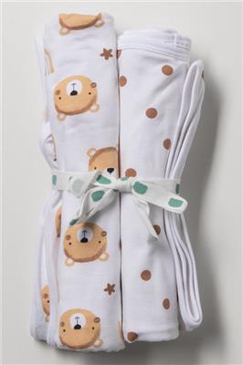 2 Pack Receiver Blankets White | Baby Bedroom | Ackermans