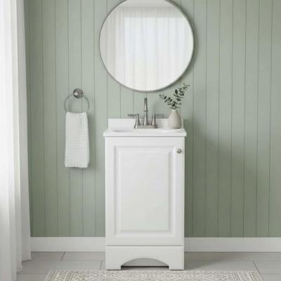 Glacier Bay 19 in. Single Sink White Bath Vanity with White Cultured Marble Top (Assembled) GB18P2-WH - The Home Depot