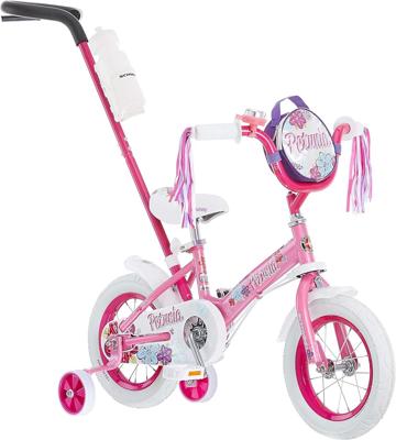 Amazon.com : Schwinn Petunia Bike, 12 Inch Bike for Kids Ages 2-4, Steerable Beginner Bike, With Training Wheels, Parent Push Handle, Rear Coaster Bra