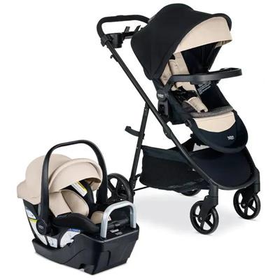 Britax Willow Brook S   Travel System with Alpine Anti-Rebound Base - Sand Onyx