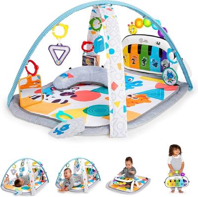 Baby Einstein 4-in-1 Kickin Tunes Play Gym, Tummy Time Baby Play Mat with Kick Piano, Music & Language Discovery, Sensory Toys, Lights & Sounds, for N