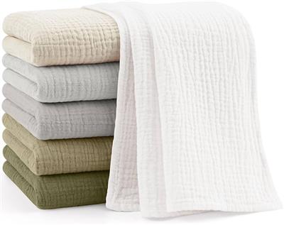 bearmoss Muslin Squares Cloths 100% Cotton Baby Burp Cloth 60x60CM Large Ultra-Absorbent Soft Baby F