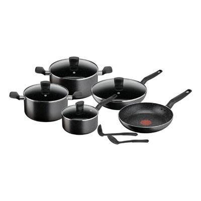 Tefal Dark Stone Mineralia Non-Stick 5-Piece Cookset Black | Harris Scarfe