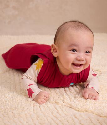 Swaddle Up™ 2-in-1 Transition Bag 1.5 TOG Cotton Fleece Maroon Hearts Embroidery – Love to Dream AU
