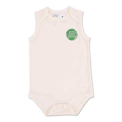 Shop Ricochet Merino Bamboo Bodysuit Vest Snow White Online at Baby Factory