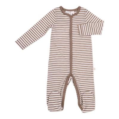Shop Ricochet Merino Baby Merino Growsuit Chocolate Stripe Online at Baby Factory