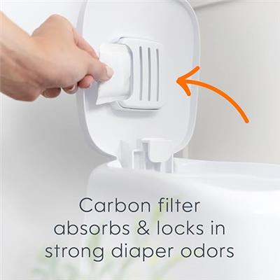 Amazon.com: Diaper Genie Complete Diaper Pail (White) – Includes 1 Refill (Holds 270 Newborn Diapers) & 1 Carbon Filter : Baby